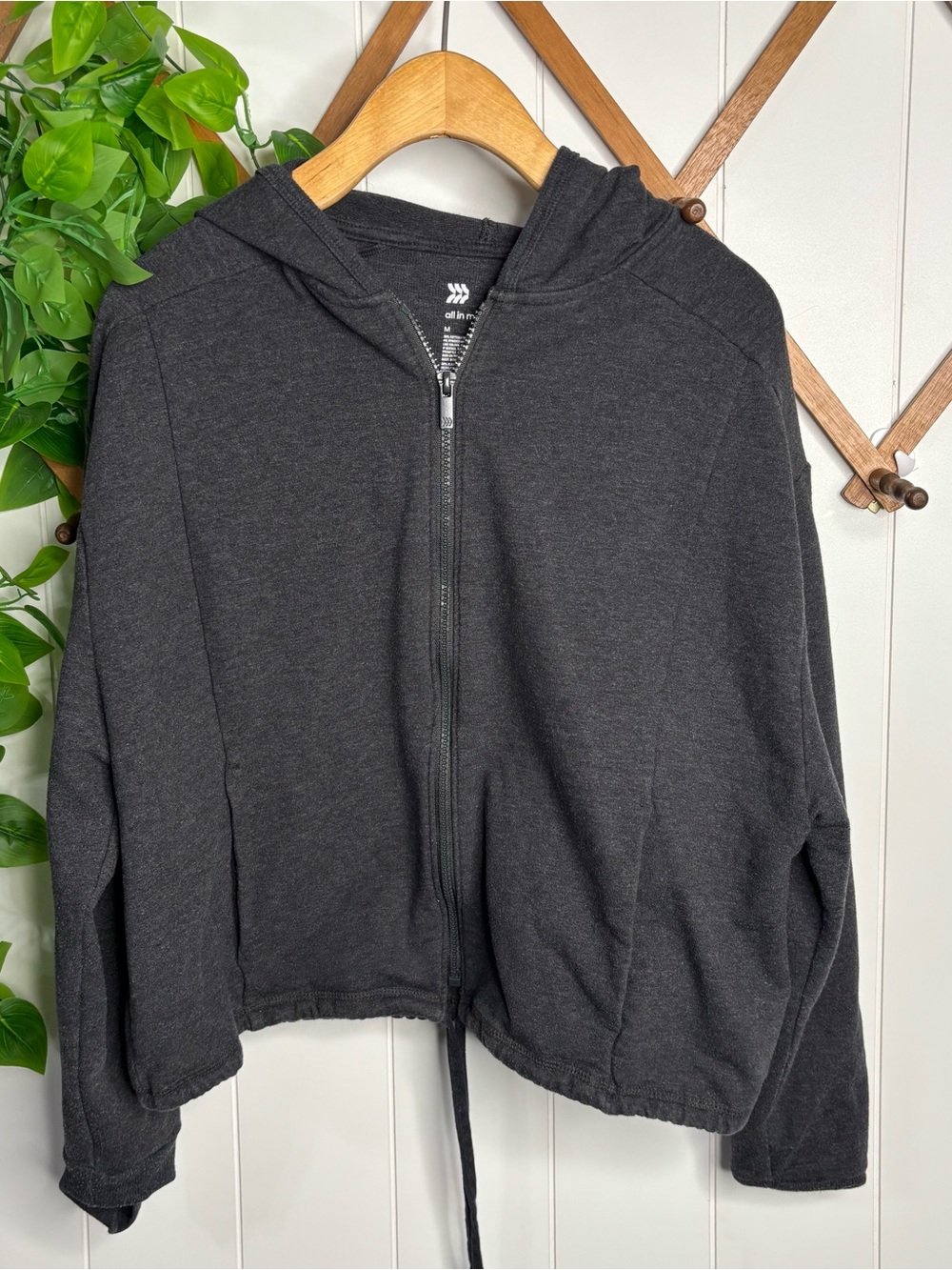Women’s  Charcoal Zip-Up Hoodie Jacket - Hooded zip up medium